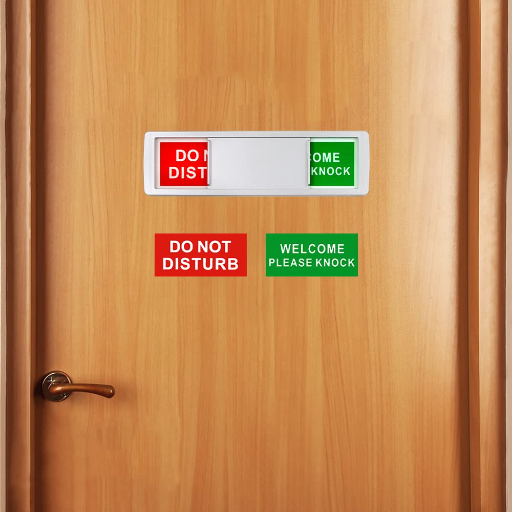 Letrero Para Colgar Puerta Con Texto En Inglés "Do Not Disturb In Front And Welcome Please Knock On Back Side Para Oficina, Hogar, Clínica, Recámara, Clase En Línea Y Sesión De Reuniones