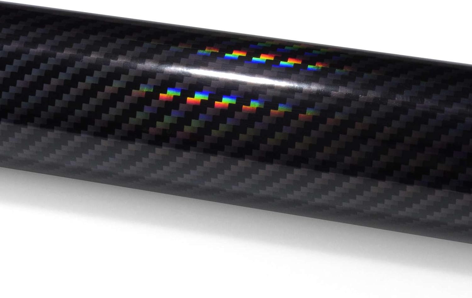 60"x72" (5FTx6FT) Holographic 2D Carbon Fiber Black Rainbow Neo Chrome Gloss Vinyl Wrap Auto Car Sticker Decal Film Sheet Bubble Free Air Release Technology with Tool Kit