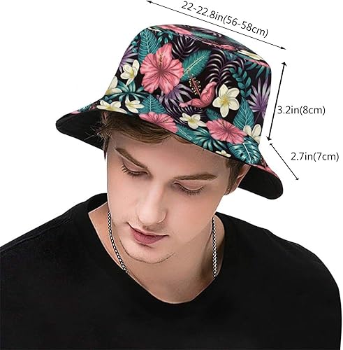 Miniatura 3 de Sombrero de sol hawaiano con flores hawaianas para hombres y mujeres, protección solar, sombreros de ala ancha, plegable, gorra Boonie de viaje de