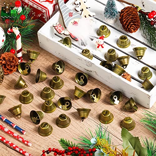 100 Pieces Vintage Bells Craft Bells Small Hanging Bells Ornaments For Wind Chimes Housebreaking Making Dog Potty Training Doorbell Wedding Decor (Bronze) #TOP2