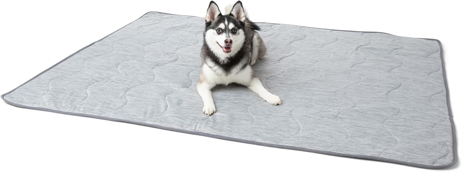PAW BRANDS PupChill Cooling Waterproof Pet Blanket for Dogs and Cats (Arctic Grey, Original (60" L x 50" W)