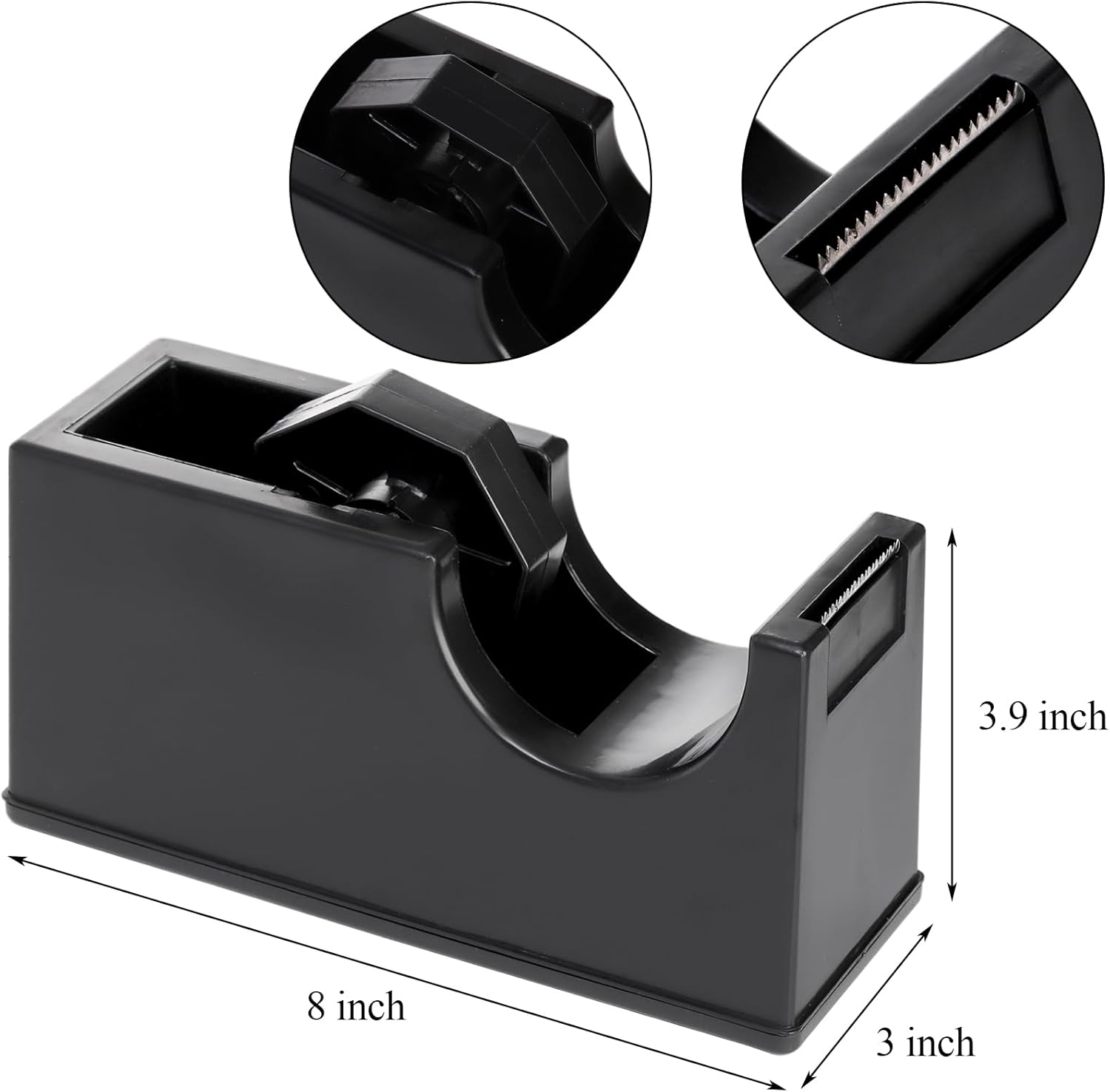 Suwimut 3 Pack Desktop Tape Dispenser Holder with 1 Inch Core and 3 Inch Core, Tape Roll Dispenser Desk Tape Dispenser with Weighted Non-Skid Base for Office Home School (Tape not Included)