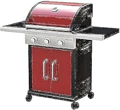 شواية روما بغطاء من اوت باك - 3 شعلة ، لون احمر