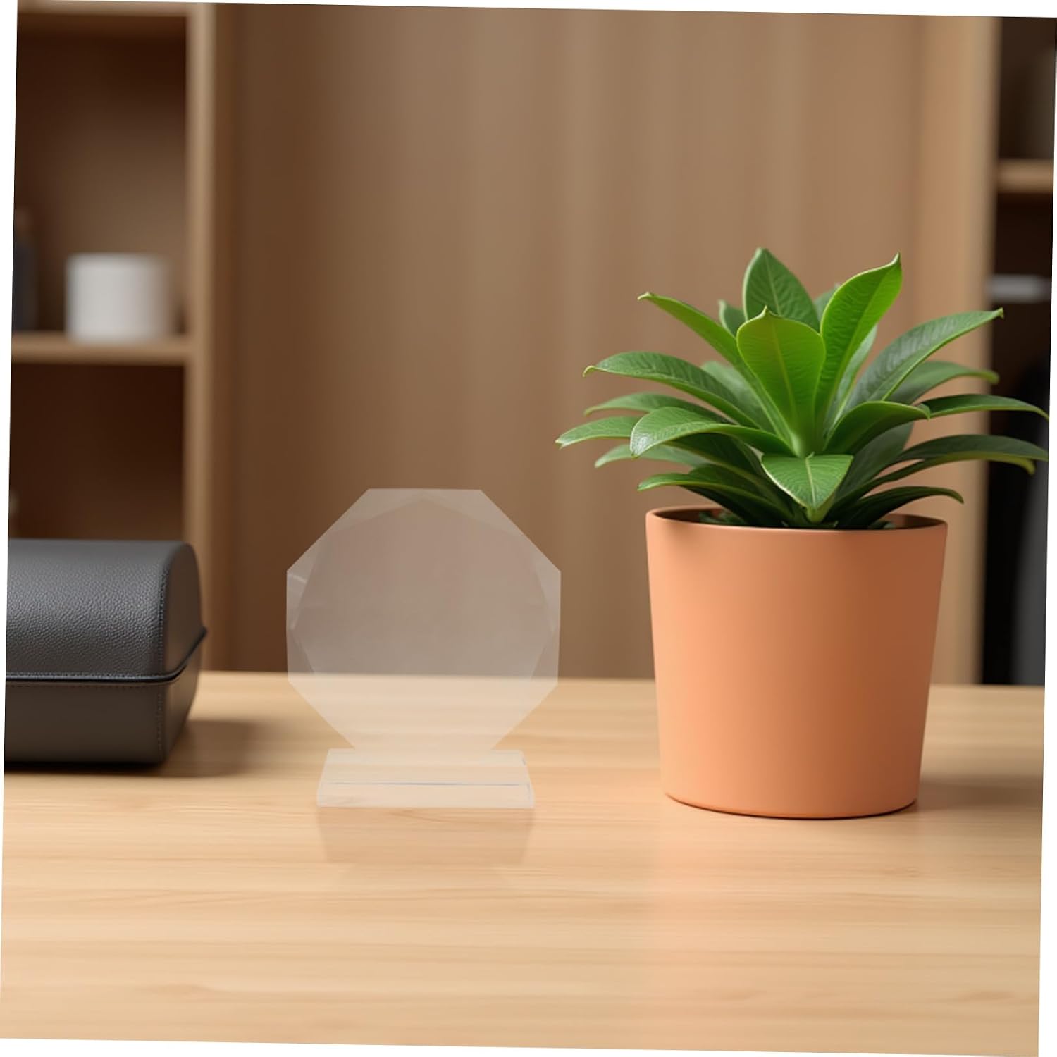 2pcs Elegant Crystal Glass Award Trophy Plaque with Personal Engraving for Office Awards and Talent Shows Featuring Versatile Display and Delicate Craftsmanship