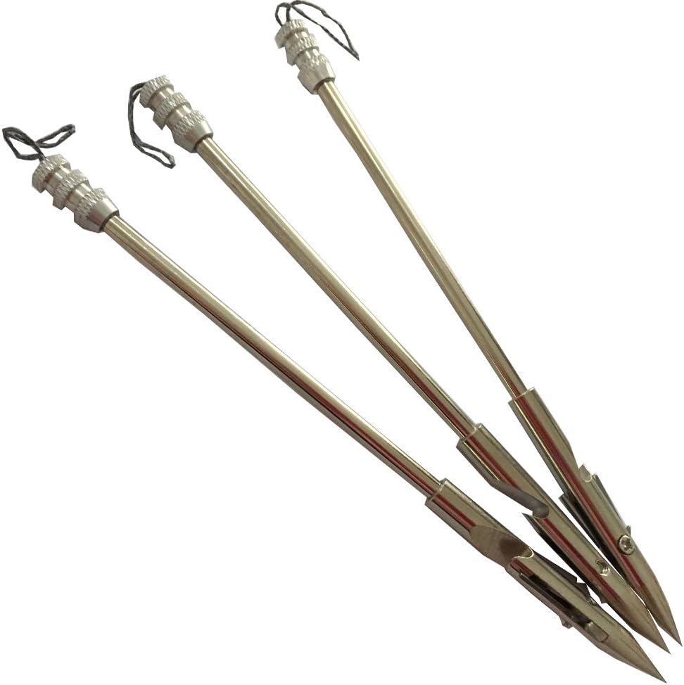 6.3" Stainless Steel Bow Fishing Arrow Heads Slingshot Arrow Shaft Pack of 6