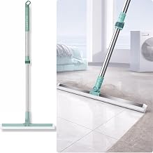 Premium Slim Floor Magic Wiper – 180° Rotatable Silicone Squeegee with Extendable Stainless Steel Handle | Multipurpose Water Scraper & Hair Remover for Bathroom, Kitchen, Tiles, and Windows