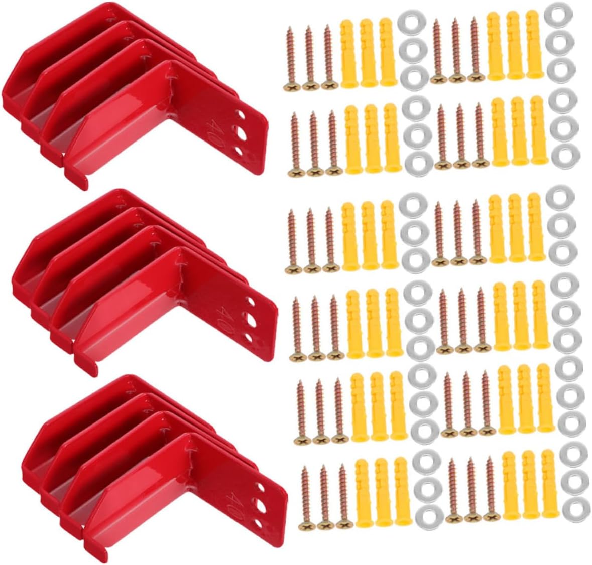 12pcs Fire Extinguisher Wall Mount Brackets for Dry Chemical and Water Extinguishers to 40 Lbs with Screws and Gaskets for Home Vehicle and Industrial Safety
