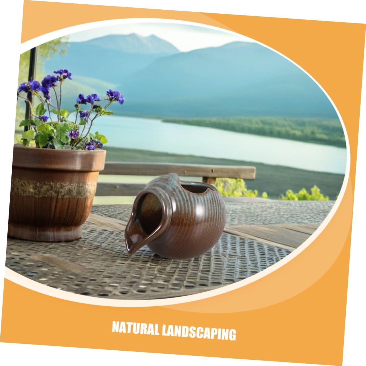 Ceramic Water Fountain Pot for Indoor Outdoor Use Water Feature for Gardens and Fish Tanks Promotes Natural Microecosystem for Hydroponic Planting and Decorative