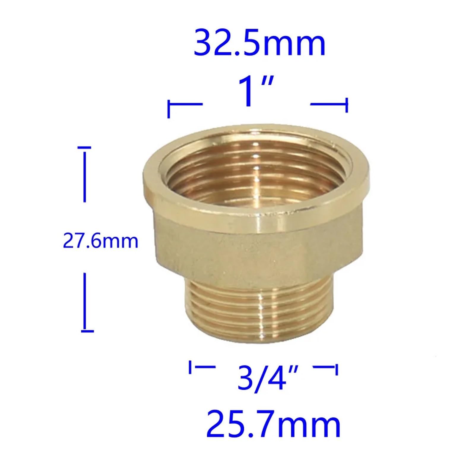 Connettore filettato in ottone maschio a 1,3 cm femmina da 1,9 cm 2,5/3/3,8/2" connettore di prolunga per tubi in rame (1I2 x 1I2)