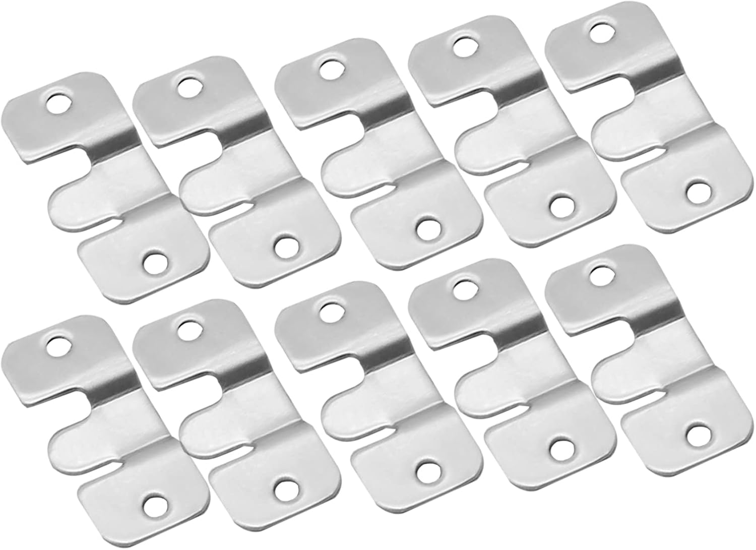 10Pcs 53/43mm Stainless Steel Hook Buckles Hangers&Screws Hanging Connecting Photo Frame Oil Painting Picture Mirror Wall Hanger - (Color: 53X30mm)