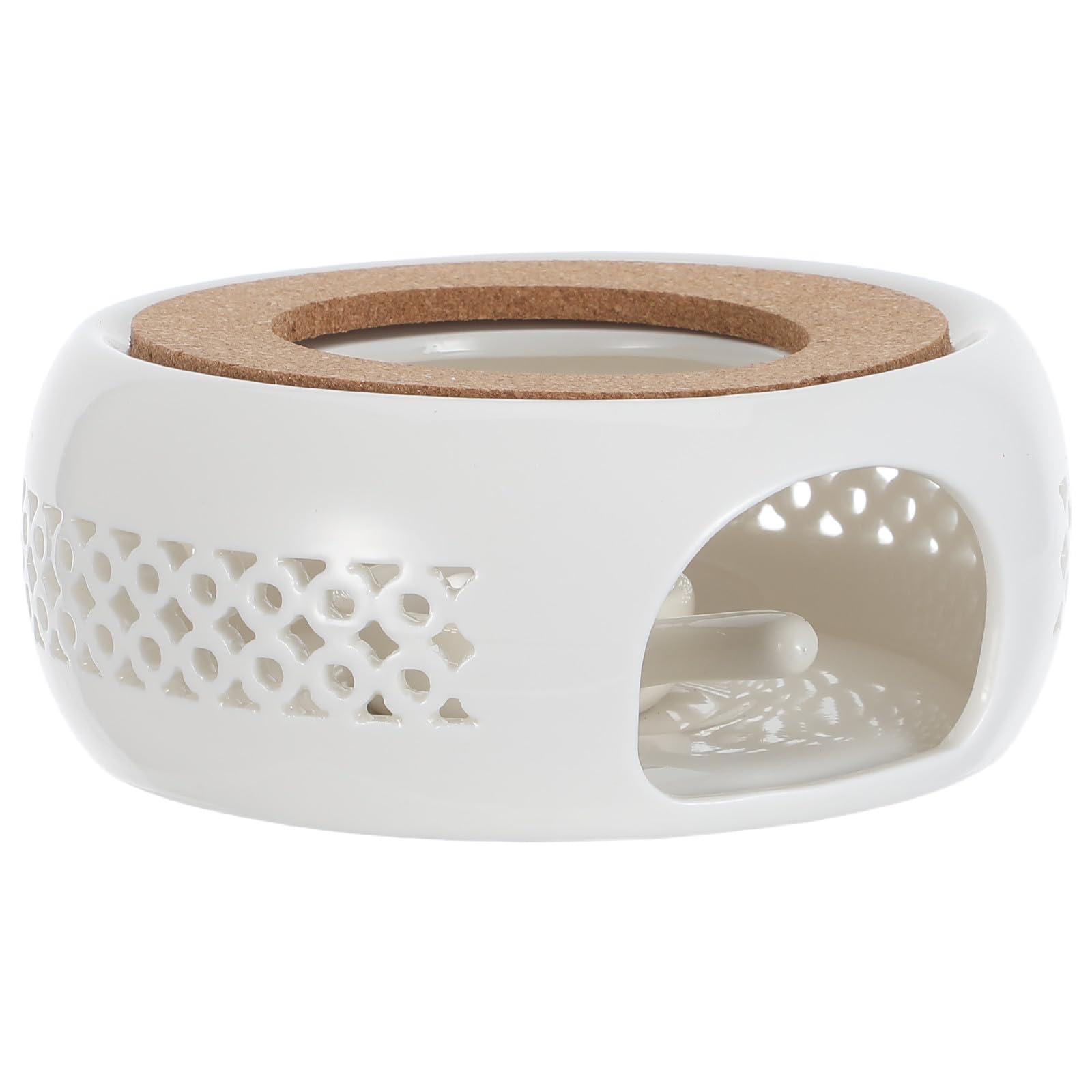 Chauffe-thé polyvalent céramique avec socle chauffant et plateau bougie pour casserole