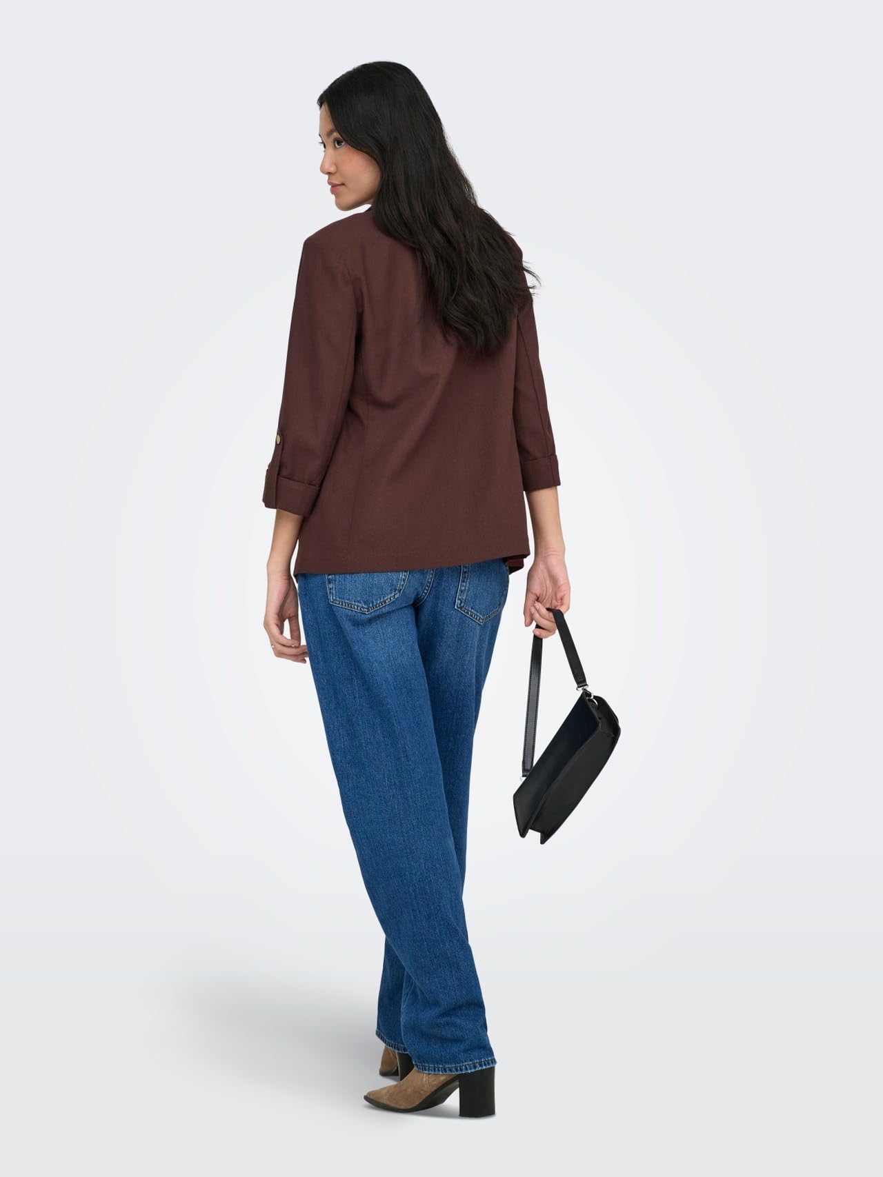 ONLY Onlgoa 3/4 Unline Linen BL Blazer CC TLR, Marron/Pierre, 38 Femmes