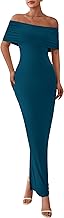 PRETTYGARDEN Women's Off The Shoulder Maxi Dresses 2025 Summer Formal Elegant Cocktail Party Wedding Guest Long Dress