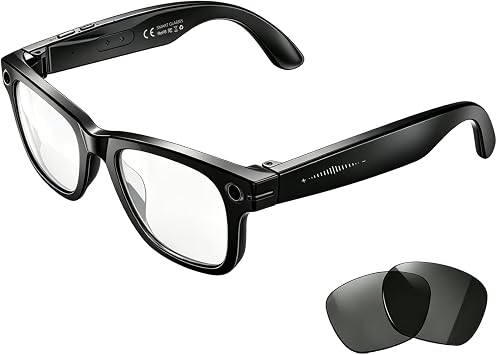 AI Smart Glasses with Camera 8MP HD Camera Glasses for Men Women 1080P Video Recording Sunglasses Real-time Translation, Open-Ear Audio for Travel, Meetings & Vlogging