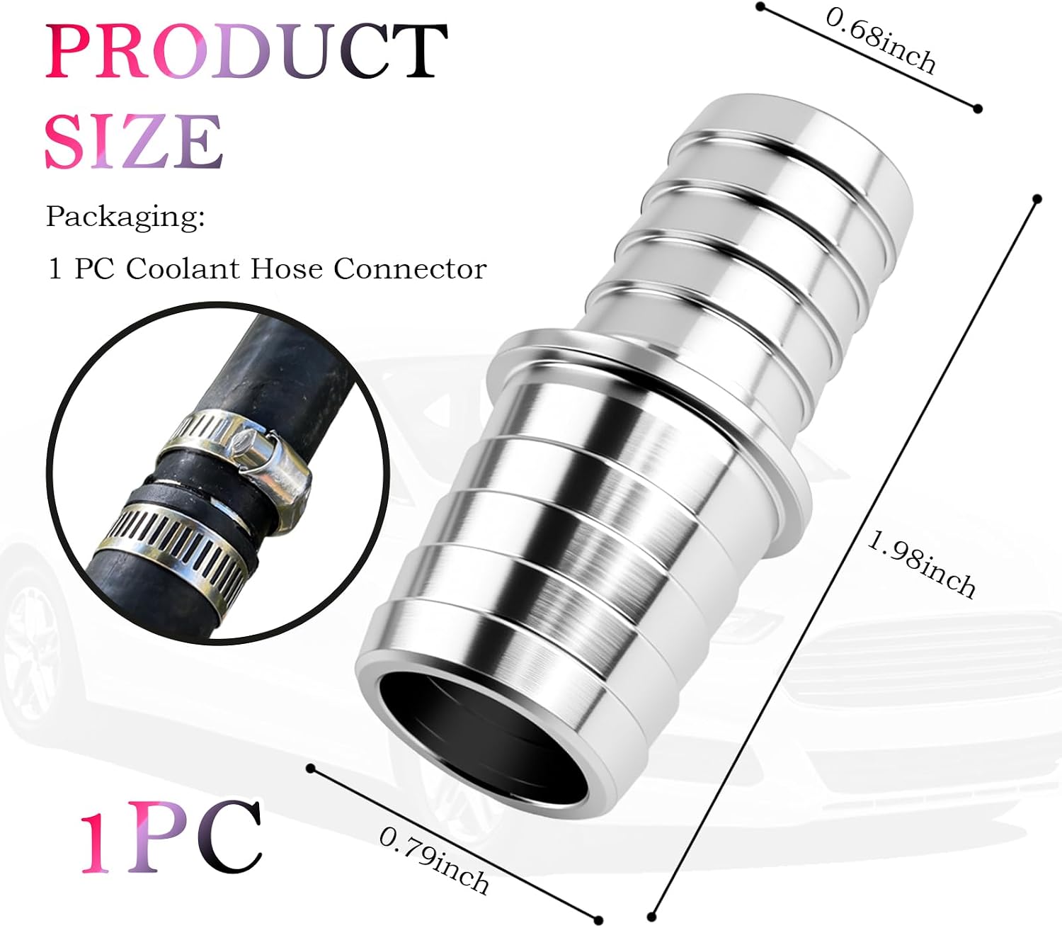 3/4 to 5/8 Hose Adapter for Radiator Hose,Barbed Aluminum Car Coolant Hoses Connector,Professional Hoses Barb Fittings Car Accessories for Automotive Radiator & Equipment Repair