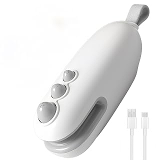 2 in 1 Mini Bag Sealer, 2025 New USB Rechargeable Chip Bag Sealer Heat Seal Tool, Portable Handheld Vacuum Food Sealer Bag Sealing Machine for Snacks and Vegetable Fresh Storage (White) - Amazon product rated Grade A