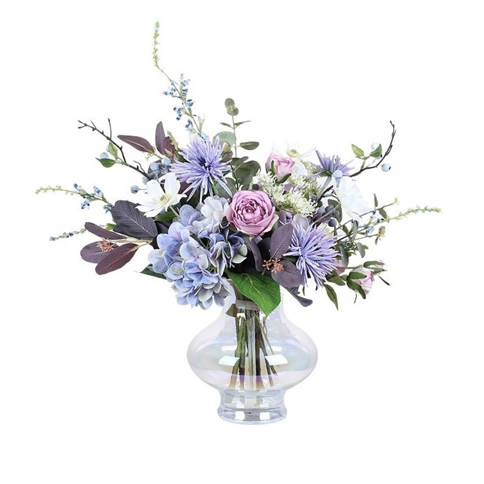 Bx9rE7tK3g Faux Flowers with Vase Hydrangea Simulation Flower Bouquet Creative Artificial Flowers Living Room Decoration Photography Handbags Fake Artificial Flowers