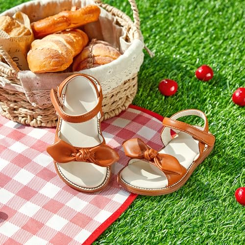 Image of PHIRAMIN Toddler Flower Girl Sandals - Girl Dress Shoes Toddler Little Kid Wedding Party