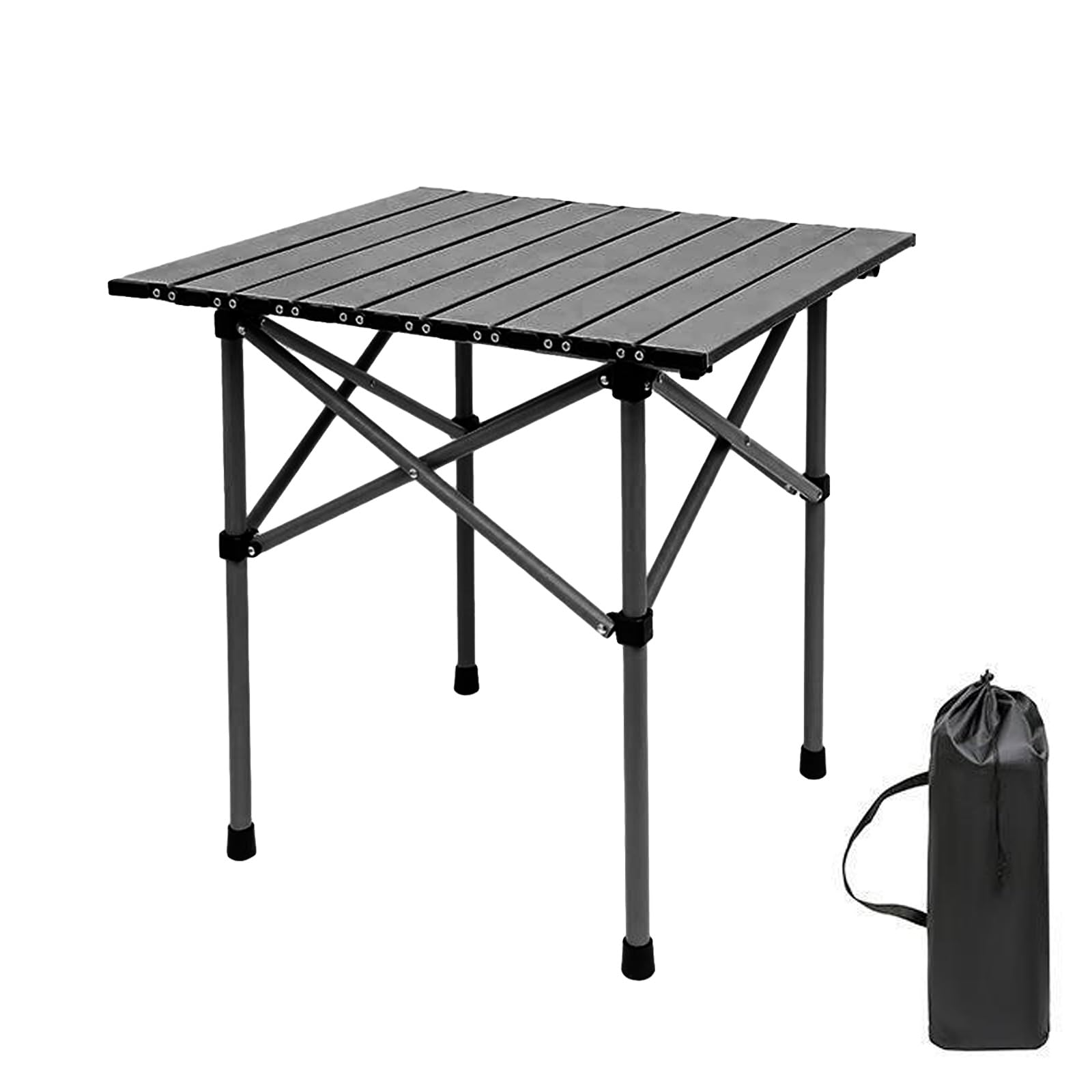 Niceway Compact Camping Table Folding Camp Side Table Portable Roll up Aluminum Table with Carry Bag Lightweight Foldable Small Camp Table for Indoor Outdoor Picnic Backyard BBQ