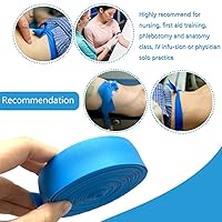 Vista 5 de Torniquete desechable, sin látex, TPE, 18 pulgadas de largo, 2 rollos de 50 piezas, azul