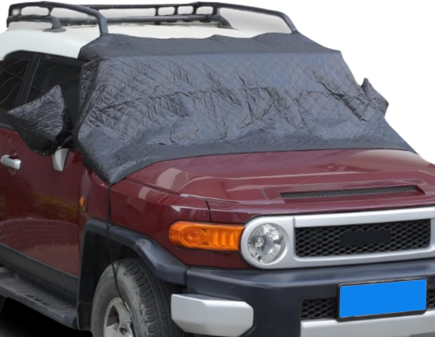 Car Windshield Snow Cover Compatible with Toyota FJ Cruiser 2007-2021 Front Windshield Cover 4-Layer Protection for Snow/Ice/UV/Rain/Frost, Extra Thick Windproof Sunshade Cover Exterior Accessories