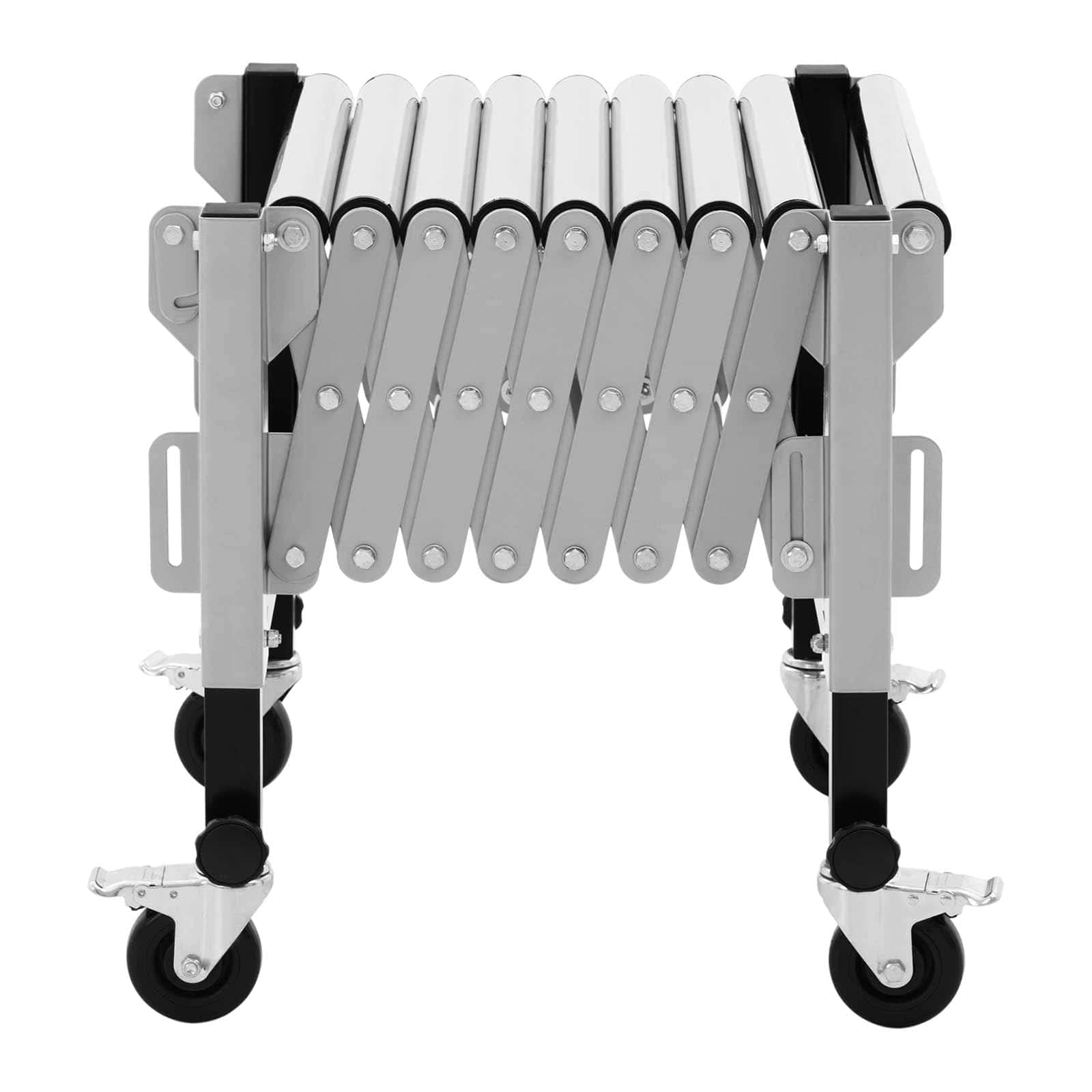 MSW Rulliera Folle Rullo Nastro Trasportatore MSW-RT-130 (130 kg, 147 cm, 9 Rulli, Altezza Regolabile, Pieghevole)