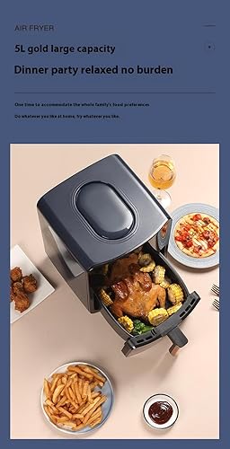 Miniatura 9 de Freidora de aire digital con pantalla LED, 8 modos preestablecidos, cocción sin aceite, color negro