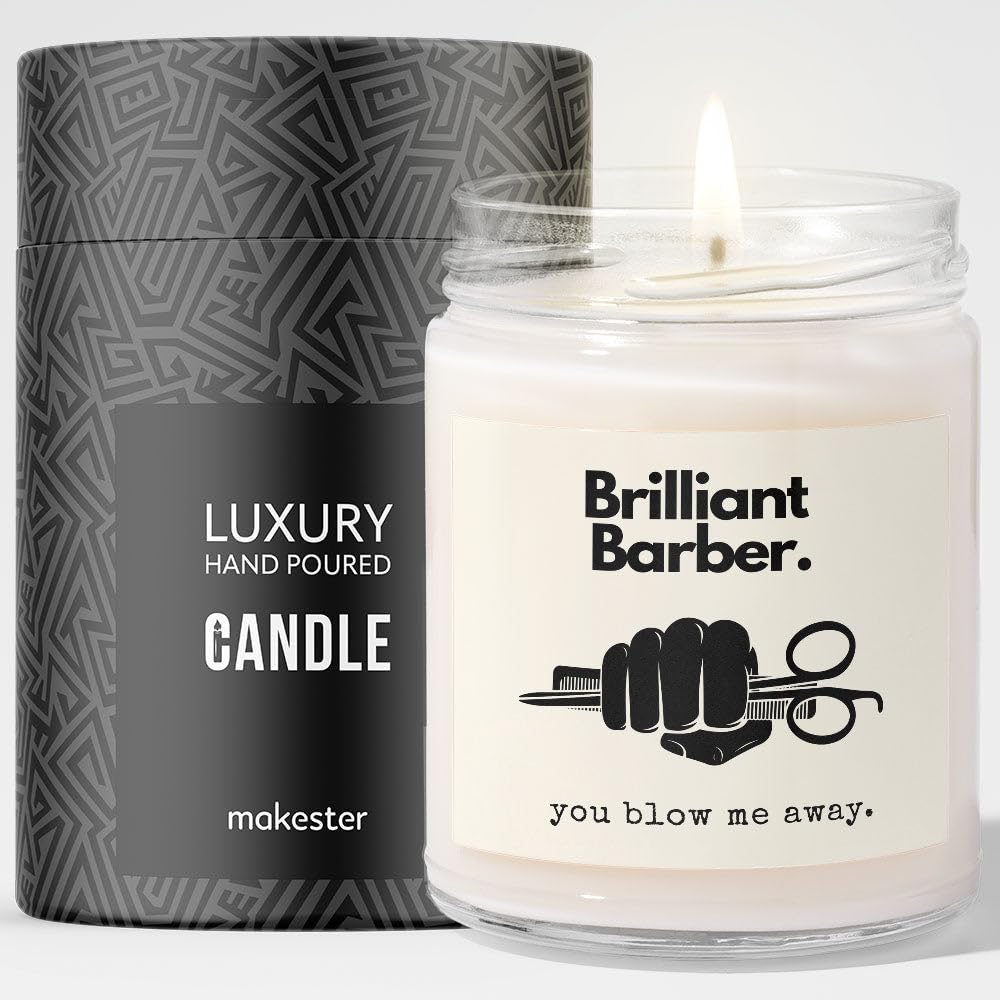 Barber Gift - Luxury Soy Wax Candle - Vanilla, Jasmine, Sugared Almond - Makester โ image 1