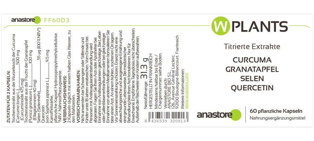 WPLANTS * PACK 3+1 GRATUIT * 317.5 mg / 240 gélules * Articulations (inflammation), Cardiovasculaire, Cerveau, Digestion * Garantie Satisfait ou Rembours * Fabriqué en France
