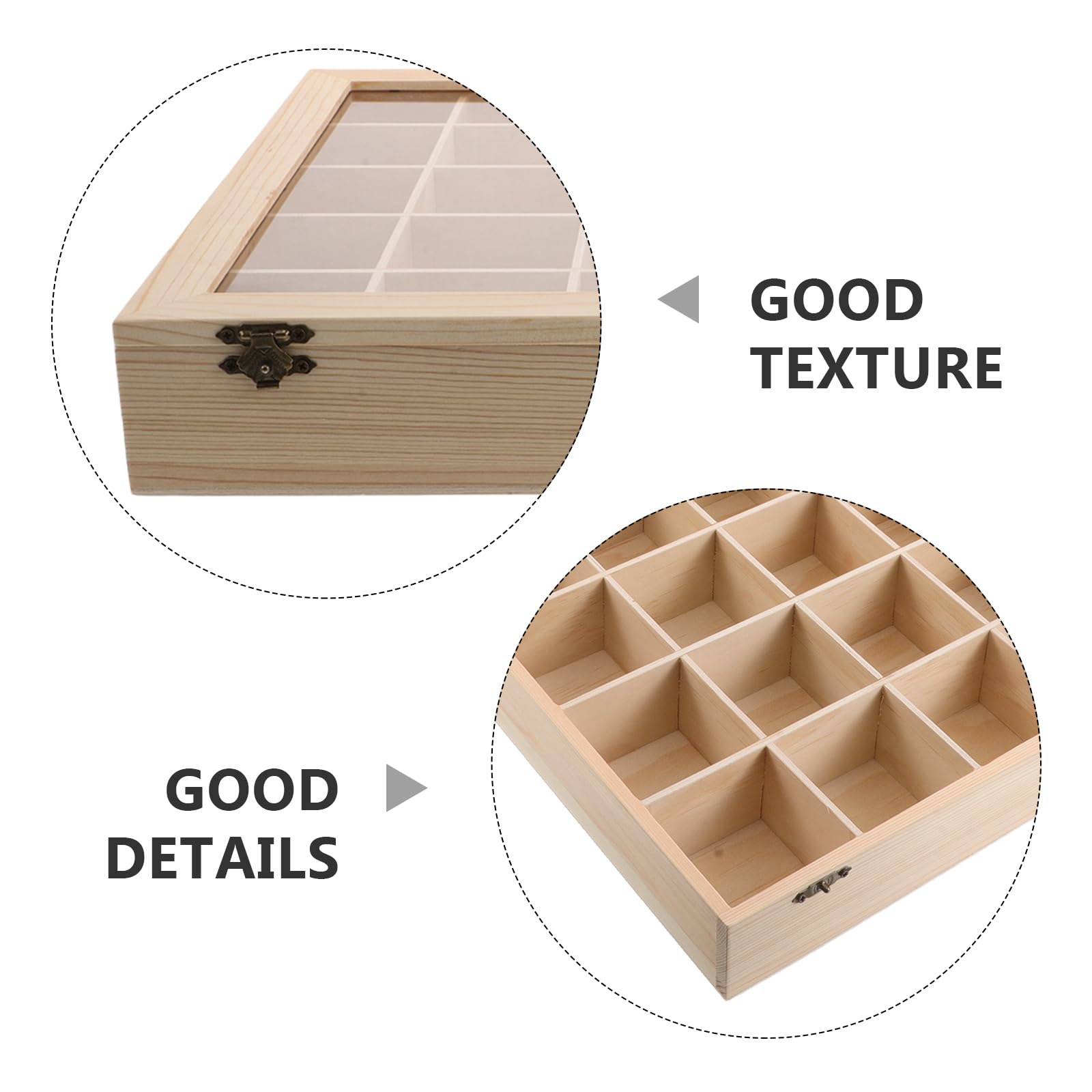 Caja Organizadora de Madera para Minerales con 30 Compartimentos, Exhibidor Clásico para Colección de Rocas y Almacenamiento en Cumpleaños o Vacaciones