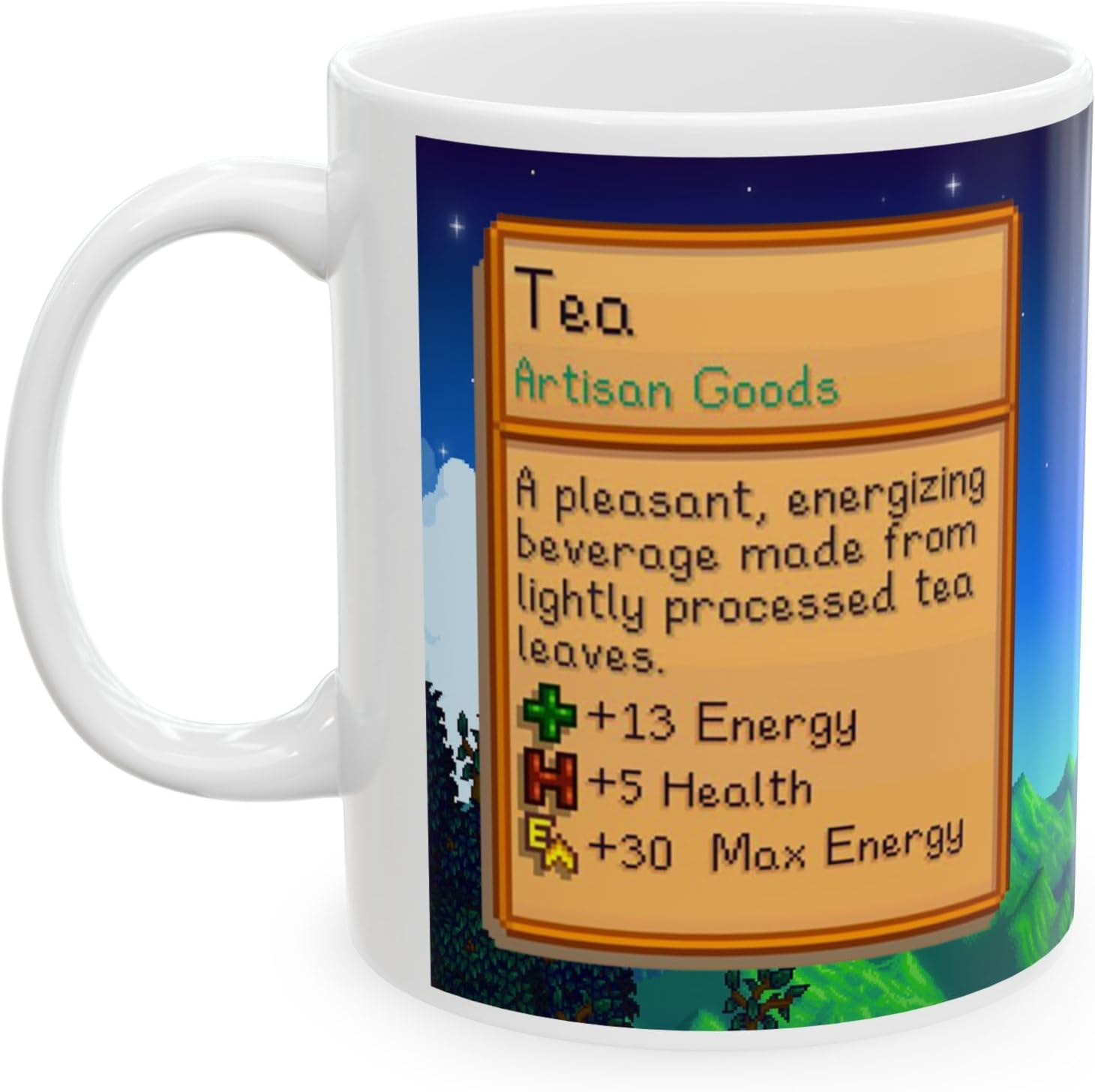 Creator's Cove Stardew Valley Game Tea Mug Drink Coffee Cup, Gift for Video Game Lover Farm Adventure Gaming For Family Friends (White, 11oz)