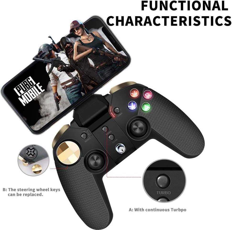 PowerLead Mobile Game Controller, PG-9118 Wireless Gamepad Compatible with iOS Android Mobile Phone PC(Does Not Support above ios13.4)