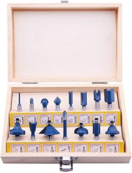LU&MN Carbide Tipped Router Bits 15 PCS