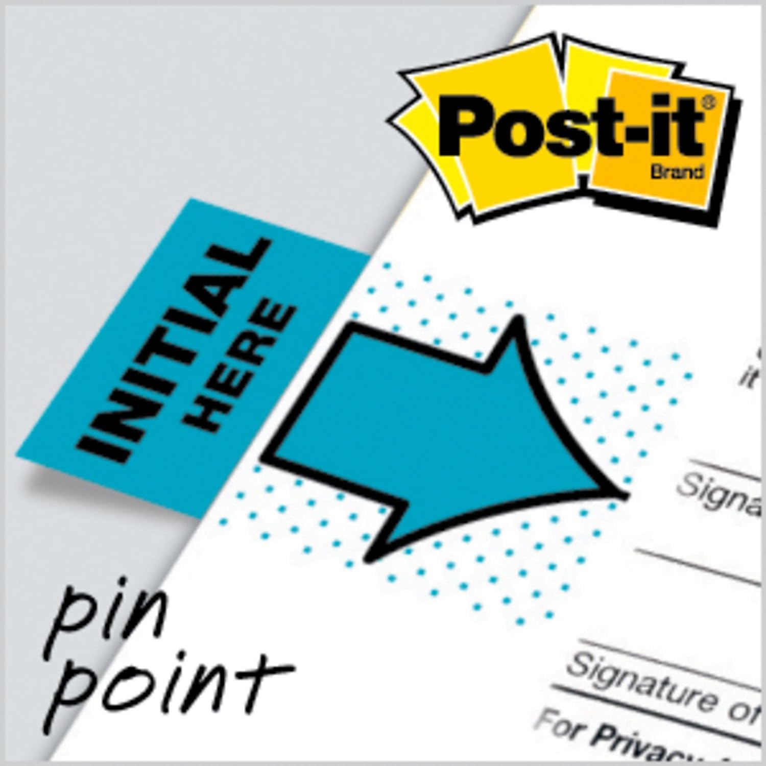 Post-It Flaga, inicjał tutaj, 2 szt. 50