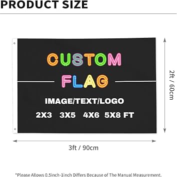 Custom Flag 2x3 FT Double Sided Outdoor, Make Your Own Flags With Picture Text Logo, Personalised Garden Flag for Business Holiday Home Decorations