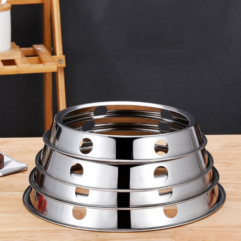 Hemobllo 2pcs Wok Ring Heat-resistant Gas Stove Rack for Kitchen Cooking Durable Pot Holder Easy to Clean and Install for Home Use