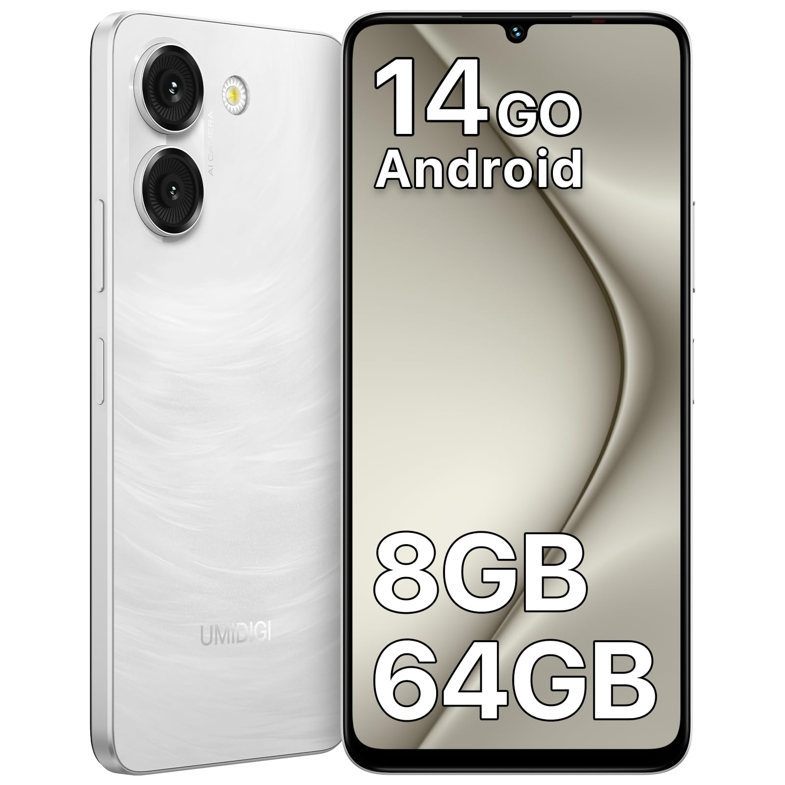 【新品未使用品】UMIDIGI G9A スマートフォン 本体　ホワイト　64GB Umidigi G9A White Phone - 8GB RAM, 64GB ROM | DualStore