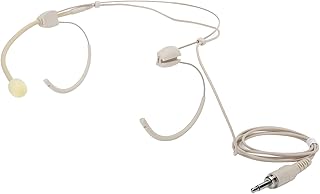 Leapiture Headset Microphone, Double Earhook Headworn Microphone Omnidirectional Headset Microphone for Wireless System Bodypack Transmitter