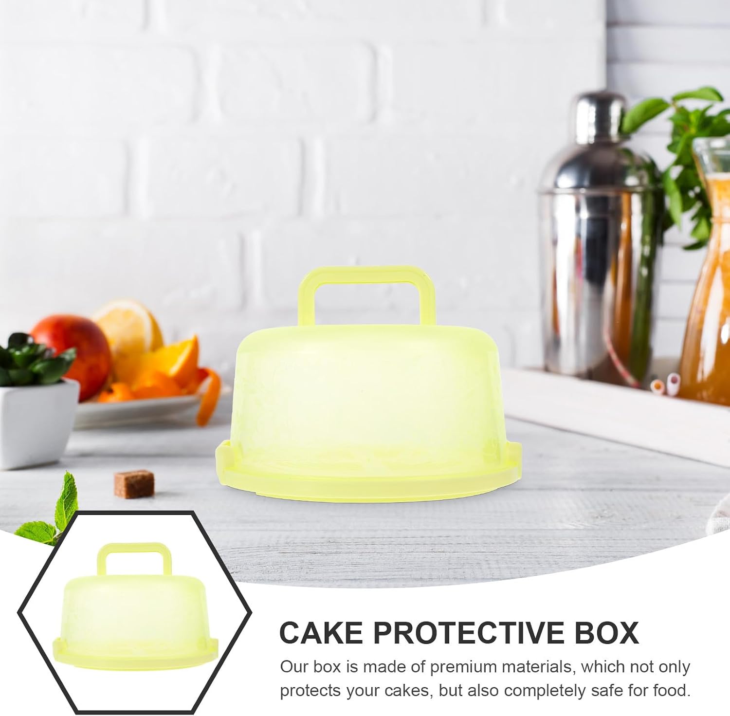 Amosfun Portable Cake Carrier Plastic with Lid and Handle for Xmas