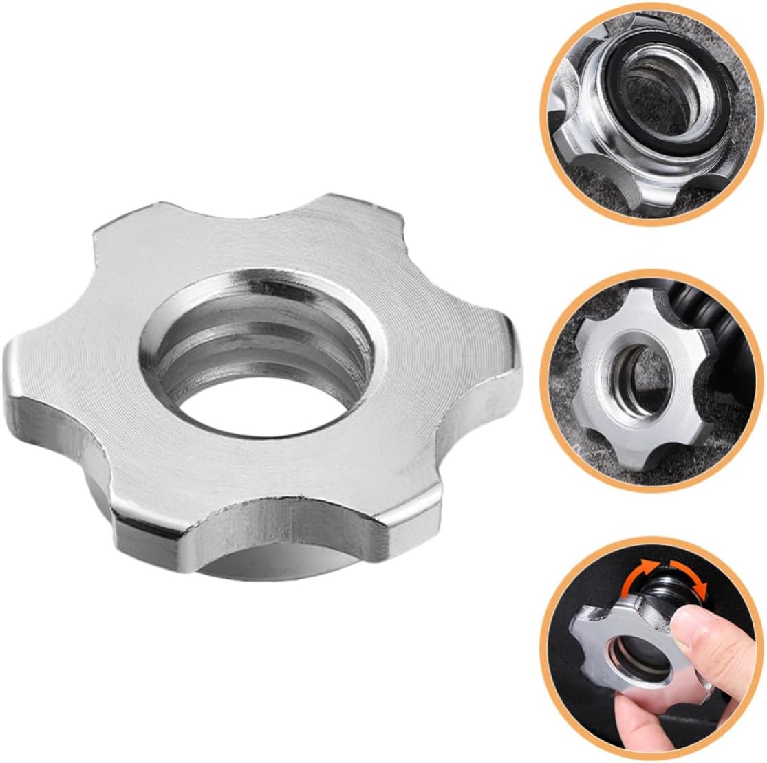 Didiseaon Universal Self Locking Barbell Security Nuts 6 Piece Cast Iron