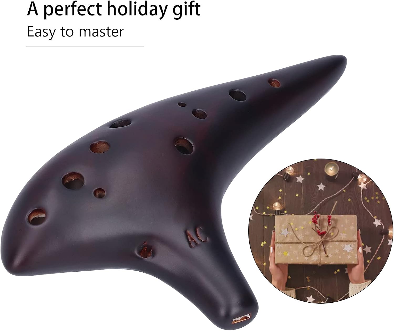 Dolomite Ocarina, 12-отверстная альтовая окарина в тональности C. Легкая в освоении, в комплекте с сумкой — идеальный вариант для начинающих, чтобы играть на свежем воздухе