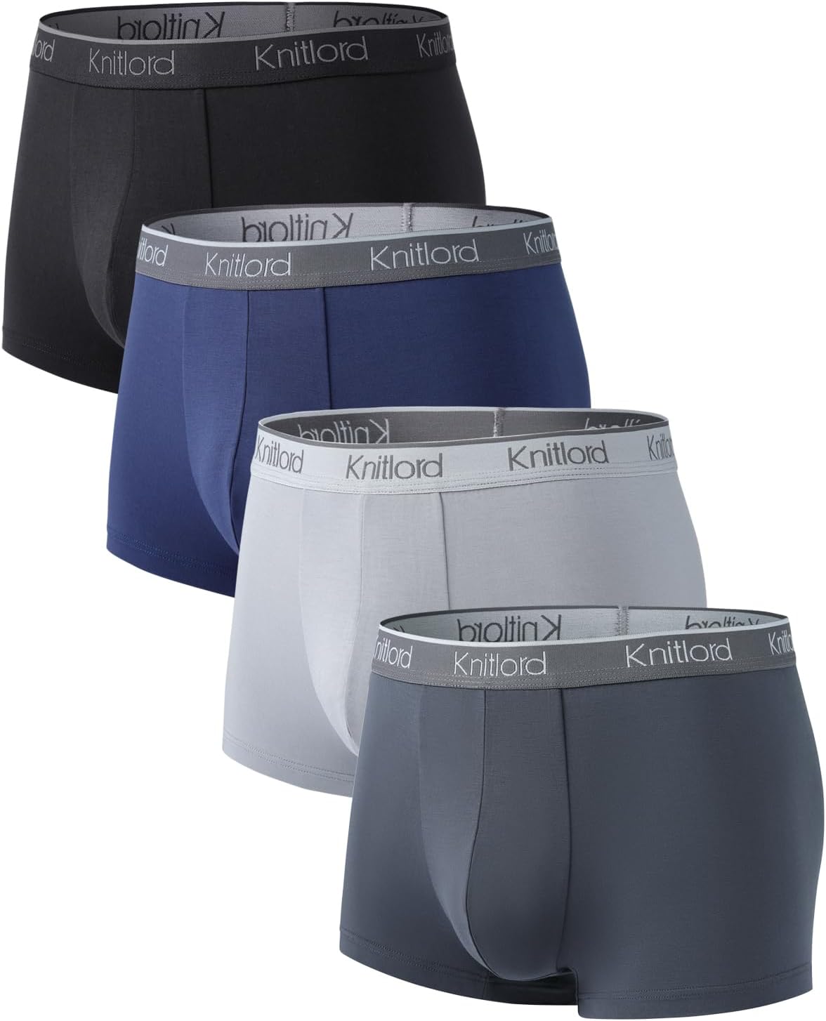 KNITLORD Soft Men's Underwear Micro Modal Breathable Boxer Briefs for Men Multipack, 4 Pack
