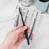 Vista 5 de Paquete de 30 cepillos de dientes desechables con pasta de dientes, negro, envueltos individualmente, kit de cepillo de dientes de viaje desechables