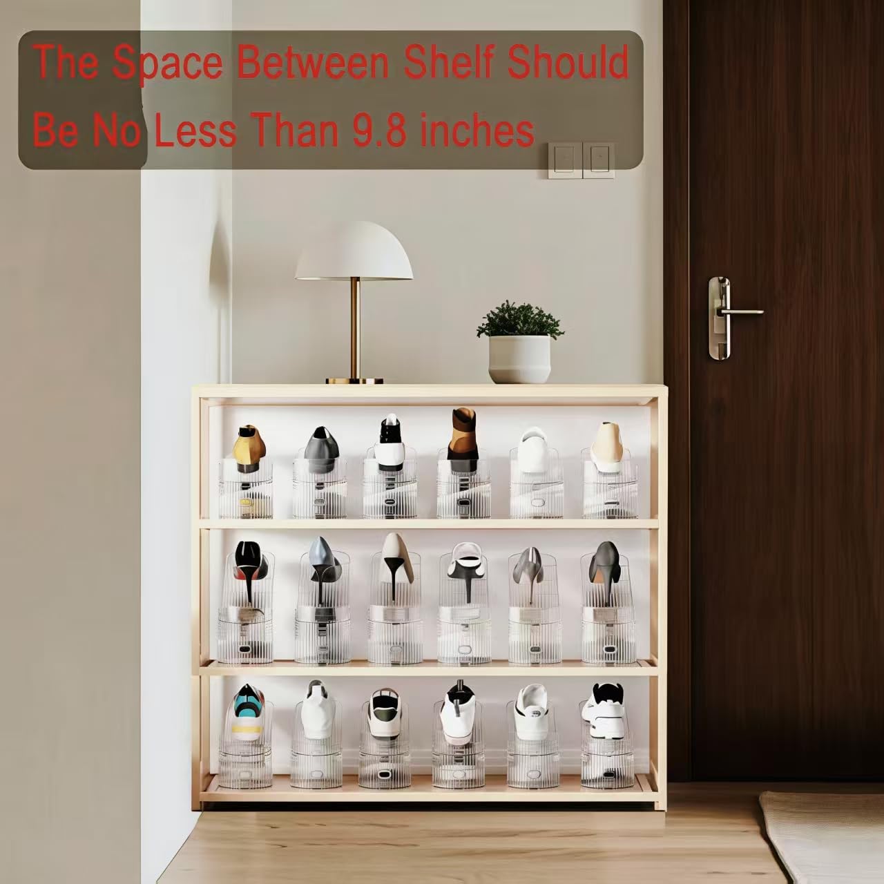 Shoe Slots Organizer for Closet 12PACK Shoe Stacker Adjustable Shoe Slots Organizer Shoe Space Savers Double Layer Stack Shoe Racks for Closet Organization Organizador de Zapatos (Transparent)