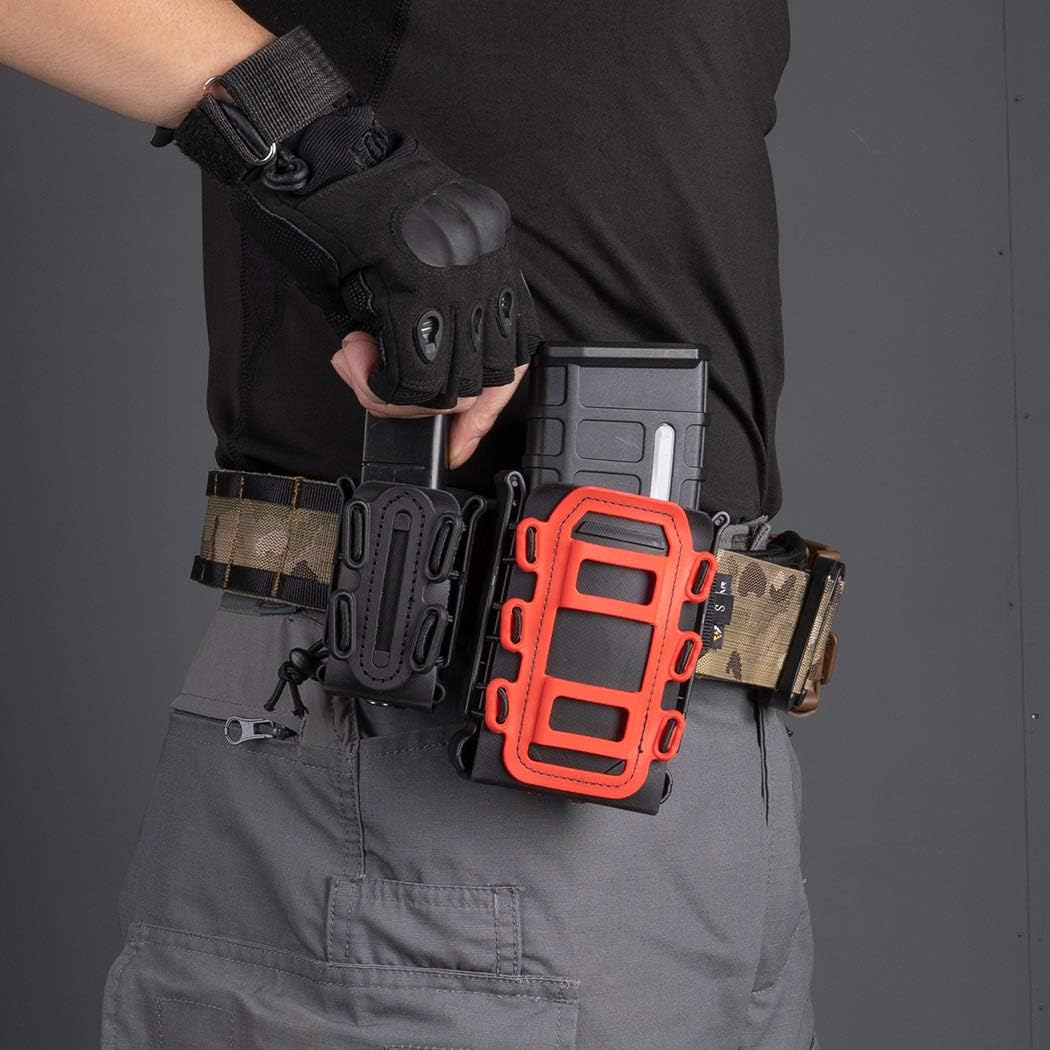 IDOGEAR Pistol Mag Pouch 9MM Magazine Pouch Softshell Belt Mag Carrier for .40 S&W .45 ACP Magazines Short Version : Sports & Outdoors