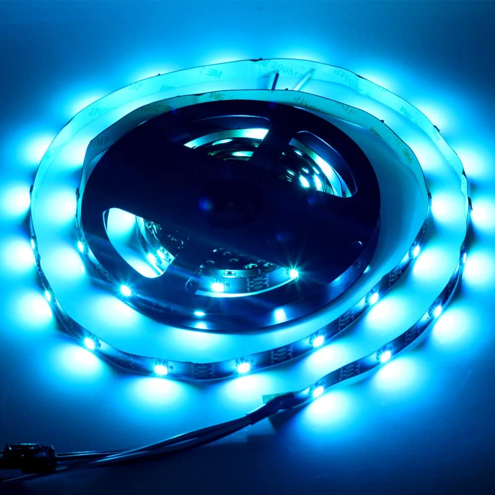 SEZO WS2812B ECO LED Streifen 5M 300 LEDs DC5V Individuell Adressierbar SMD5050 Traumfarbe Lichtleiste Legierte Drähte IP30 Nicht-Wasserdicht PCB Schwarz für Inneneinrichtung DIY Projekte(WS2812E)
