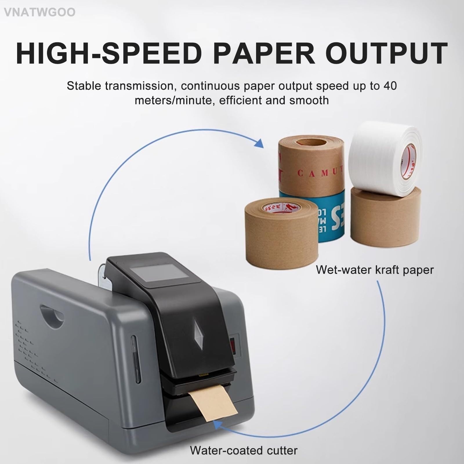 AWAYDD Electric Water Activated Tape Dispenser, with Water Temperature 32?-176? Adjustable, Industrial Gum Tape Dispenser
