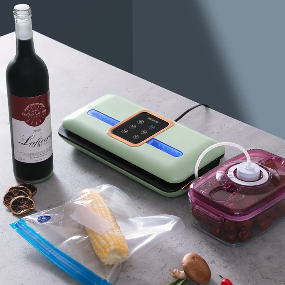 Macchina per sottovuoto, 120 W, one-touch, automatica per alimenti, con modalità asciutta e umida, design compatto, facile da pulire per uso domestico e preparazione dei pasti
