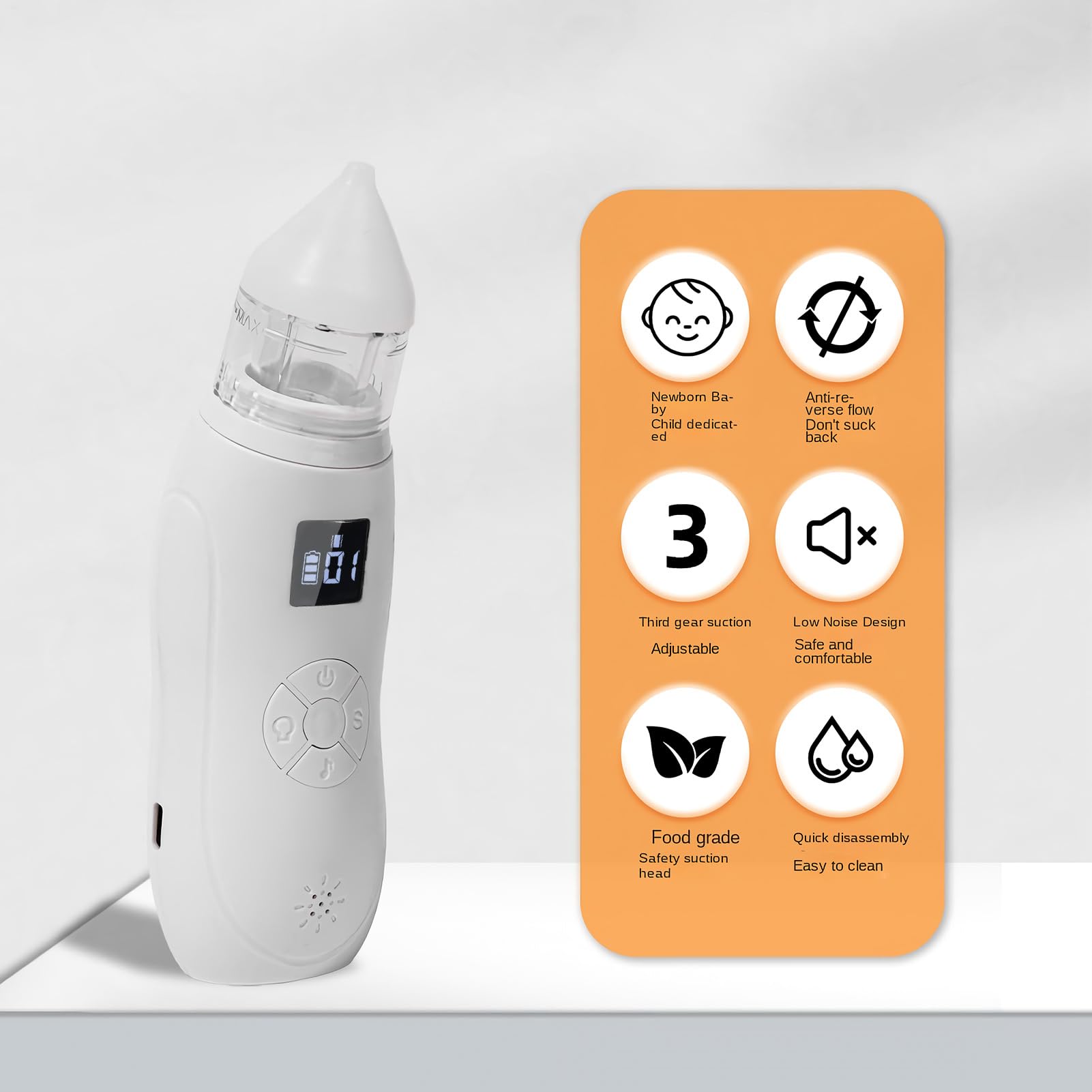 Aspirador Nasal para Niños Antirreflujo Suave