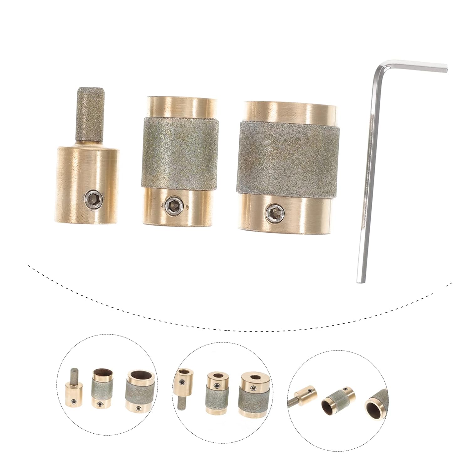 Gadpiparty 1set Stained Glass Grinding Wheel Tool Copper Core Diamond Bits for Glass Tile for Projects and